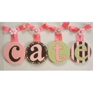  Cates Hand Painted Round Wall Letters: Home & Kitchen