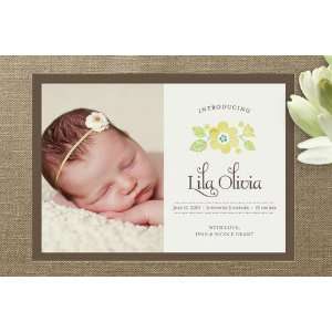  Vintage Yellow Floral Birth Announcements Health 