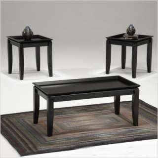 Bernards 3 Piece Table Set with Picture Frame Top in Matte Black 8640 