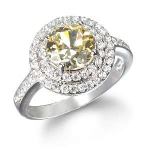  CANARY CZ RING WITH WHITE CZ CHELINE Jewelry