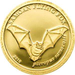 Samoa 2010 Samoan Flying Fox Tala Gold Coin,Proof  