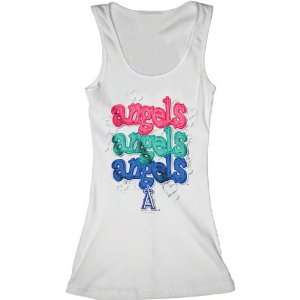   Angels of Anaheim White Girls Ribbed Tank Top: Sports & Outdoors