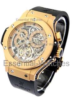 This HUBLOT BIGGER BANG 44MM TOURBILLON is crafted in Rose Gold on 