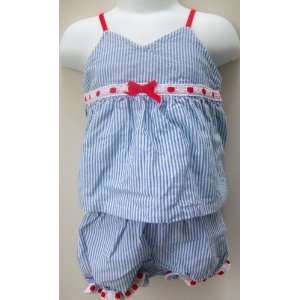  Baby Girl, 3 6 Months, Blue and White Striped Summer Top 