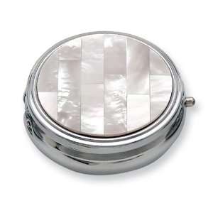  White Mother of Pearl Pill Box: Jewelry