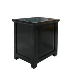 Black Lacquer End Table/Night Stand With 3 Drawers w457  