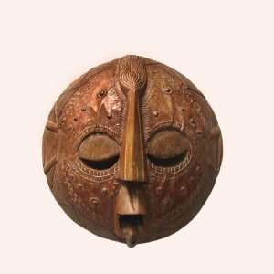  African Mask Congo Oversize Round Mask: Home & Kitchen