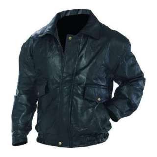 Mens Leather Motorcycle/Bomber Jacket, Black, sz 4XL  