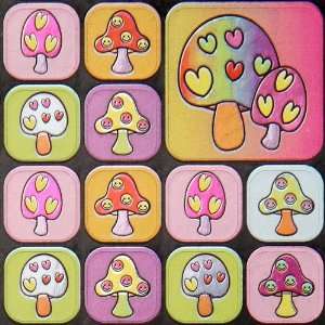  cute fly agaric sticker with hearts smileys Toys & Games