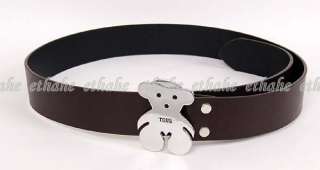 Cute Bear Shaped Buckle Waist Chain Belt Brown 1M50  