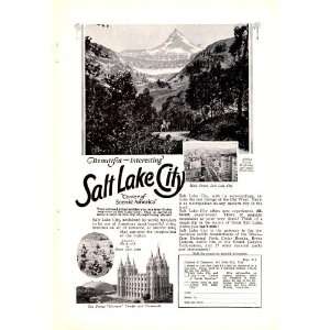 1926 Ad Salt Lake City Center of Scenic America Mormon Temple Vintage 