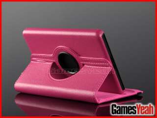 Pink For Kindle Fire PU leather Case Cover/Car Charger/USB Cable 