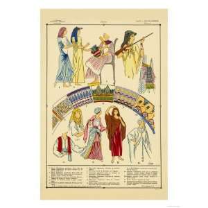Modern Egyptian Feminine Costume Giclee Poster Print by Racinet 