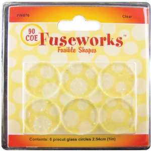    Fusible Clear Glass Shapes 90coe Rounds 6/Pkg Clea