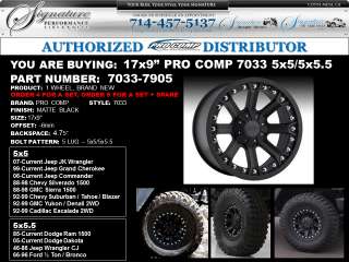 17 Pro Comp 7033 Black Wheels 5x5   07 12 Jeep Wrangler JK GUARANTEED 