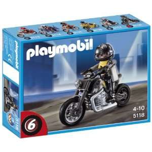 Playmobil Custom Motorcycle with Rider: Toys & Games