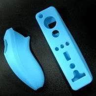 SILICONE SKIN FOR WII REMOTE NUNCHUK CONTROLLER CYAN  