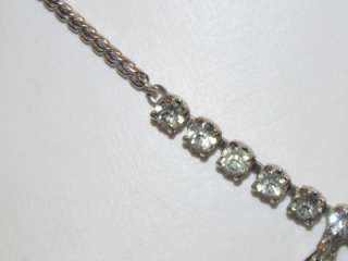 Vintage Signed JOSEPH WIESNER NY Clear Rhinestone Necklace  