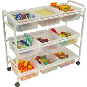  Multi Purpose Storage Cart with Clear Open Trays Office 