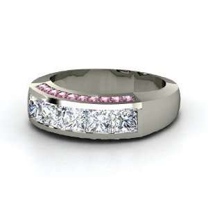 Channeling a Princess Ring, Platinum Ring with Diamond & Pink Sapphire