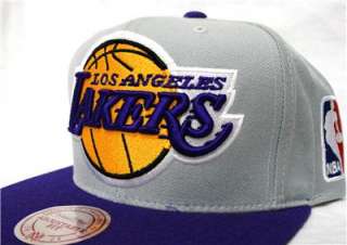 Mitchell & Ness Los Angeles LA Lakers Oversized Logo Snapback Hat CAP 