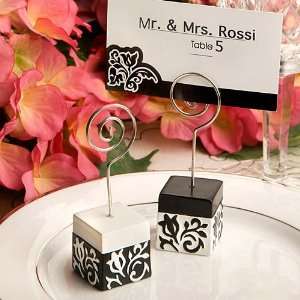  Wedding Favors Black and white damask design place card 