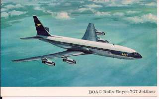 BOAC BOEING 707 420 ROLLS ROYCE JETLINER POSTCARD  