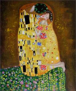 High Q Hand Painted Oil Painting Repro Gustav Klimt the Kiss 20x20in 