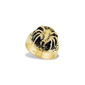    14k Solid Yellow Gold Spider Web Tarantula Mens Ring: Jewelry