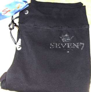 SEVEN 7 PREMIUM BRAND DENIM SOFT COTTON SPANDEX BLACK or BLUE PANTS L 