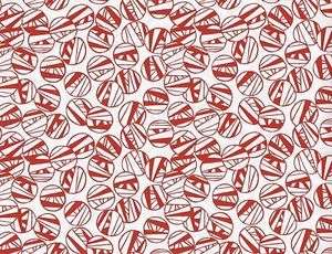   Quilting Fabric Crazy Stripe Polka Dot White Red Cotton BTY  