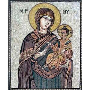  28x36 Mary And Jesus Marble Mosaic Christian Icon: Home 