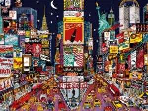CITY LIGHTS PUZZLE NEW YORK CITY RED, WHITE & BLUE ROXY  