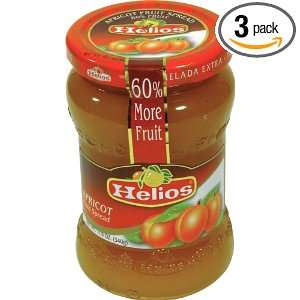Helios Apricot Spread, 12.00 Ounce Glass Jar (Pack of 3)