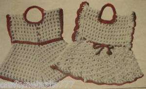 8301 Bud & Sis Pot Holders Crochet Vintage Pattern  