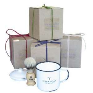  Napa Shave Soap Set with Cool Mint Scent in Antiqued Tin 