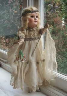 Old Antique French SFBJ Christmas Fairy Doll Paris Angel Composition 