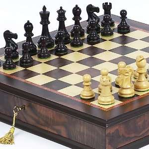   Rosewood Chesmen & Milano Chess Italian Cabinet Board Toys & Games