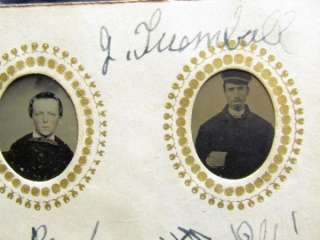 incredible gem tintype album with Civil War soldier, etc  
