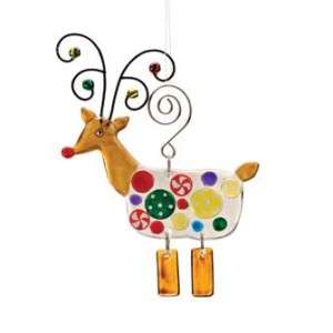 Glass Fusion 20082506 CANDY REINDEER Ornament