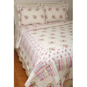  Kimberly Romantic Cottage Cotton King Quilt Set
