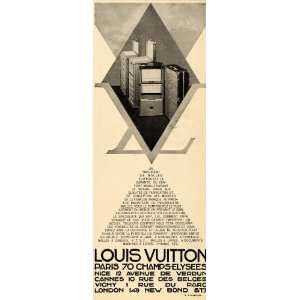 1929 French Ad Louis Vuitton Luggage Wardrobe Trunk   Original Print 