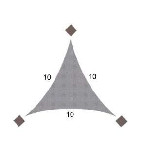  10X10 Triangle Shade Sail  Ash Grey: Patio, Lawn & Garden