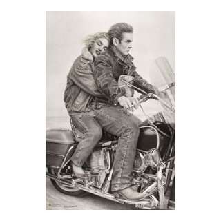 Title: James Dean & Marilyn Monroe (Motorcycle) Movie Poster Print