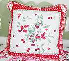 Vintage Cherry Wilendur Tablecloth Pillow Polka Dot