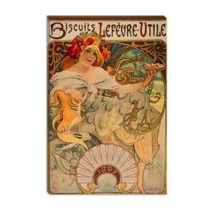 Biscuits Lefevre Utile by Alphonse Mucha Canvas Painting Reproduction 