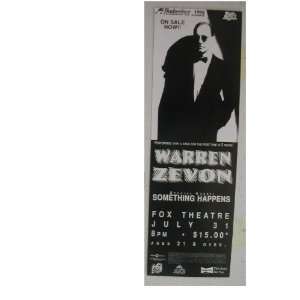  Warren Zevon Poster Handbill Fox Theatre