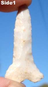 AACA, Texas, DRILL Artifact   Arrowhead, BEAUTIFUL WHITE AGATE  