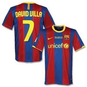  10 11 Barcelona Home Jersey + David Villa 7 + Champions 