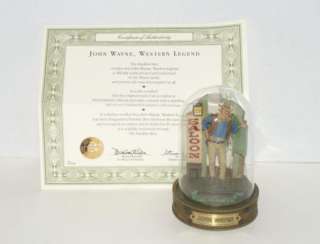 John Wayne Franklin Mint Glass Dome Western Legend  